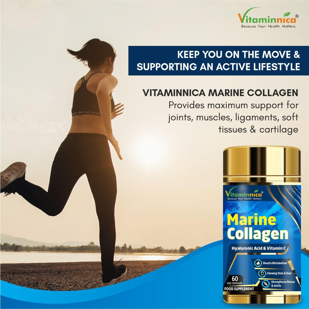 Vitaminnica Marine Collagen Capsules with Hyaluronic Acid & Vitamin C - Skin, Hair, Bones & Joints Vitaminnica Because your Health Matters buy supplements canada