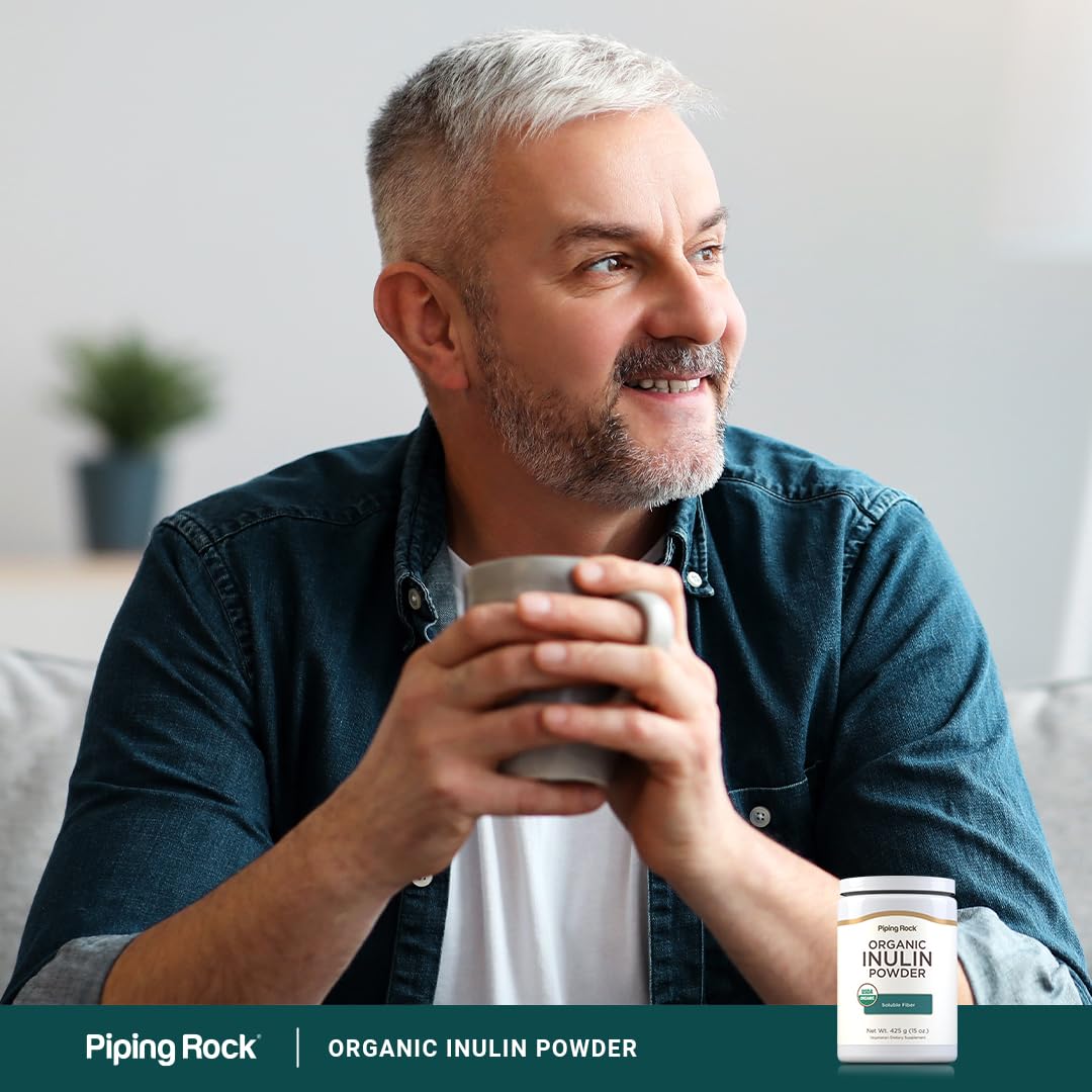 Piping Rock Organic Inulin Powder | 15 oz | Soluble Fiber Supplement | FOS Powder | Vegetarian, Non-GMO, Gluten Free Piping Rock buy supplements canada
