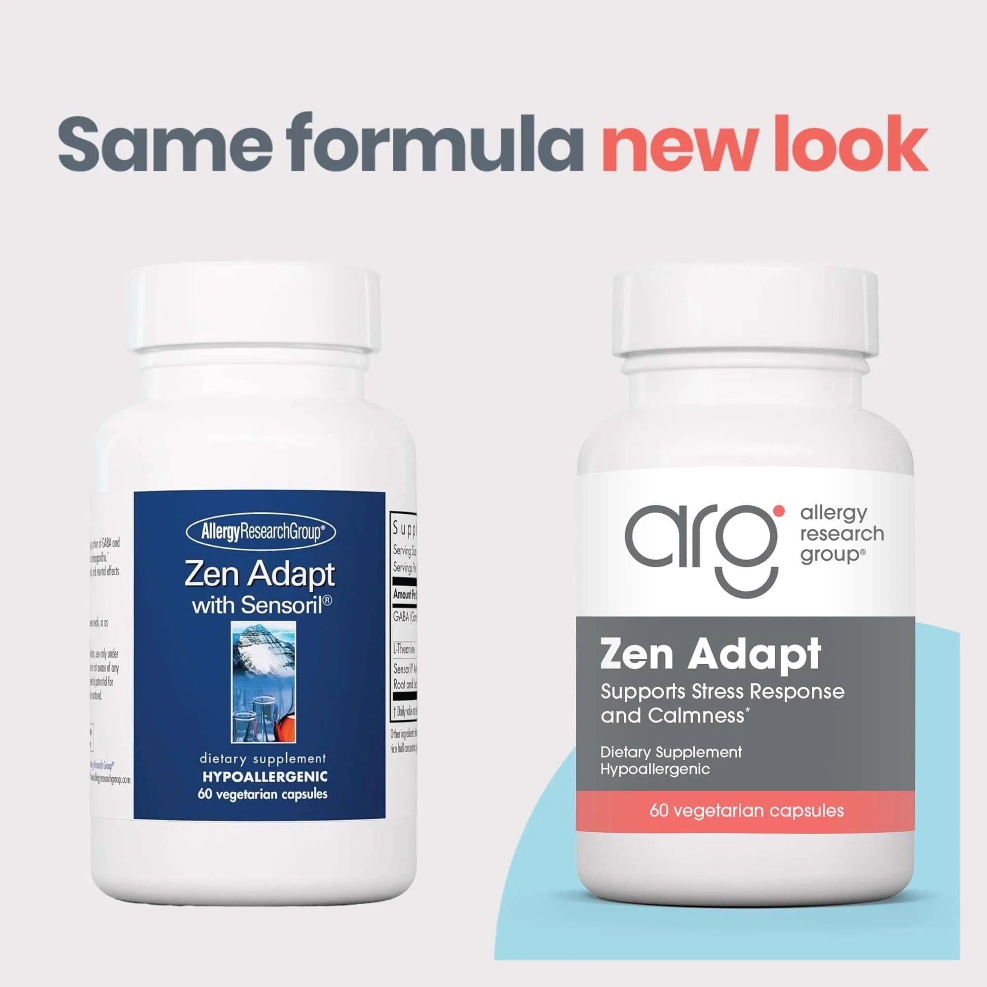 NutriCology ZenMind Adapt - 200 mg L-Theanine, 125 mg Ashwagandha & 550 mg GABA - Supports Stress Response and Calmness - Vegetarian Capsules - Hypoallergenic Formula - 30 Servings - 60 Capsules Allergy Research Group buy supplements canada