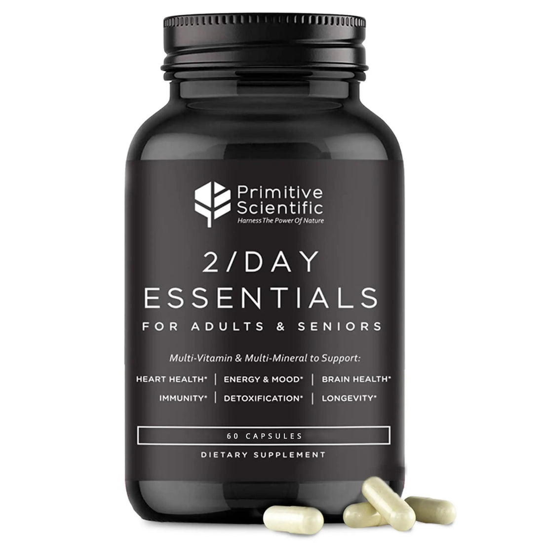 Primitive Scientific Whole Food Daily Essential Multivitamins for Adults and Seniors - 2X a Day - Vitamin A, C, D, E, B12 and Minerals Primitive Scientific buy supplements canada