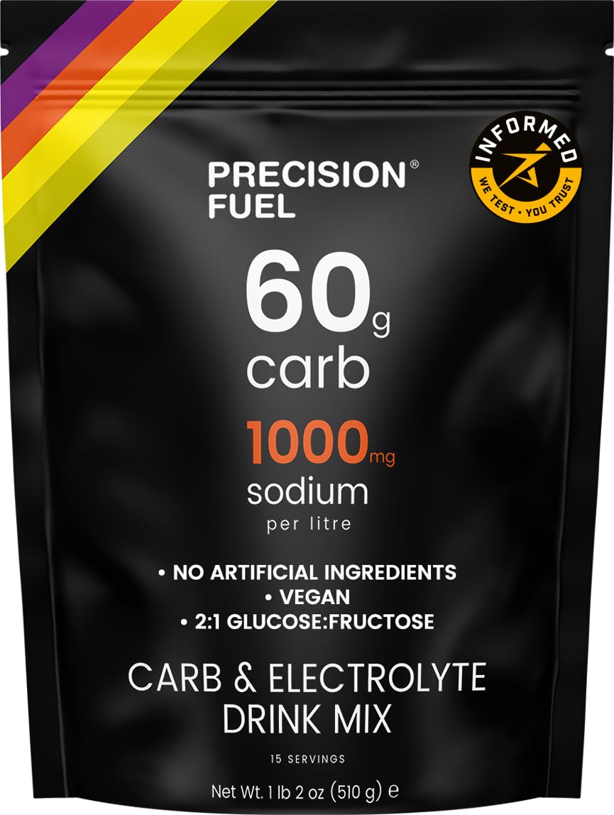 Precision Fuel PF60 Carb & Electrolyte Drink Mix Powder for Hydration & Energy - Endurance Sports Nutrition, Vegan, Hypotonic - 60g Carb, 1000mg Sodium per Litre - Mild Citrus Flavor, 1-Pack Precision Hydration buy supplements canada