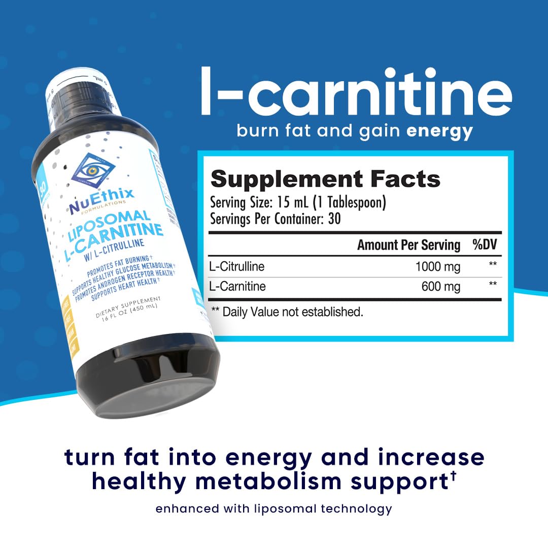 NuEthix Formulations Lipsomal L-Carnitine Supplement 600mg with L-Citrulline 1000mg NuEthix Formulations buy supplements canada