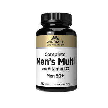 Windmill Natural Vitamins Men’s Multi 50+, with Vitamin D3, Mens Multivitamins for Daily Nutritional Support, Multivitamin for Men, 180 Tablet, 180 Day Supply Windmill buy supplements canada
