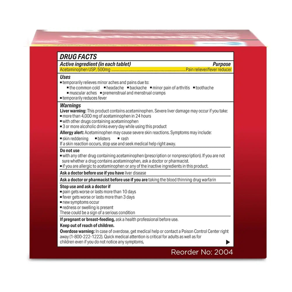 Globe Extra Strength Acetaminophen Tablets 500 mg, Pain Reliever and Fever Reducer, Gentle on Stomach, for Arthritis Pain, Backache Pain and More, 50 Packets of 2 Tablets Each, 100 Count Globe buy supplements canada