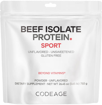 Codeage Grass-Fed Beef Isolate Protein Powder Supplement - 20 Amino Acids, Collagen-Rich - Athletes & Sports - Unflavored Carnivore Protein Supplement, BCAA & EAA - Gluten-Free - 26.45 oz Codeage buy supplements canada