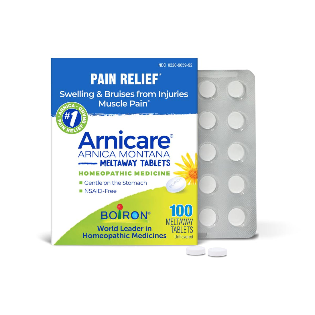 Boiron Arnicare Tablets - 100 Count for Pain Relief from Muscle Pain, Joint Soreness, Swelling from Injury or Bruises - Arnica Meltaway Tabs Boiron buy supplements canada