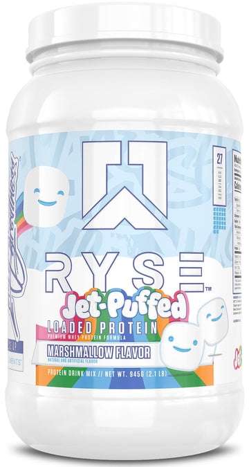 RYSE Loaded Protein Powder - Jet-Puffed Marshmallow - 25g Whey Protein Isolate & Concentrate with Prebiotic Fiber & MCTs - Low Carb, Low Sugar, Digestive-Friendly - 27 Servings / 2 lb Tub RYSE Up Supplements buy supplements canada