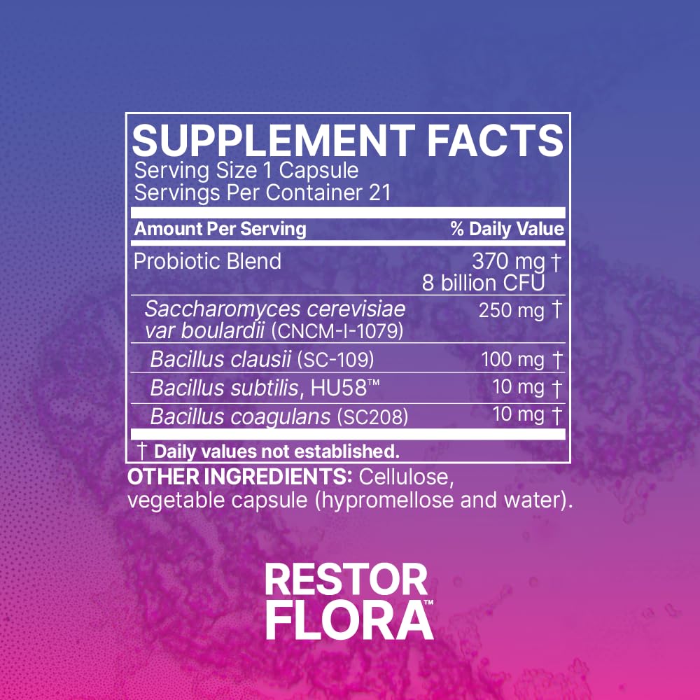 Microbiome Labs RestorFlora - Men's & Women's Probiotics for Digestive Health & Gut Reset - Spore Based Saccharomyces Boulardii Probiotics Microbiome Labs buy supplements canada