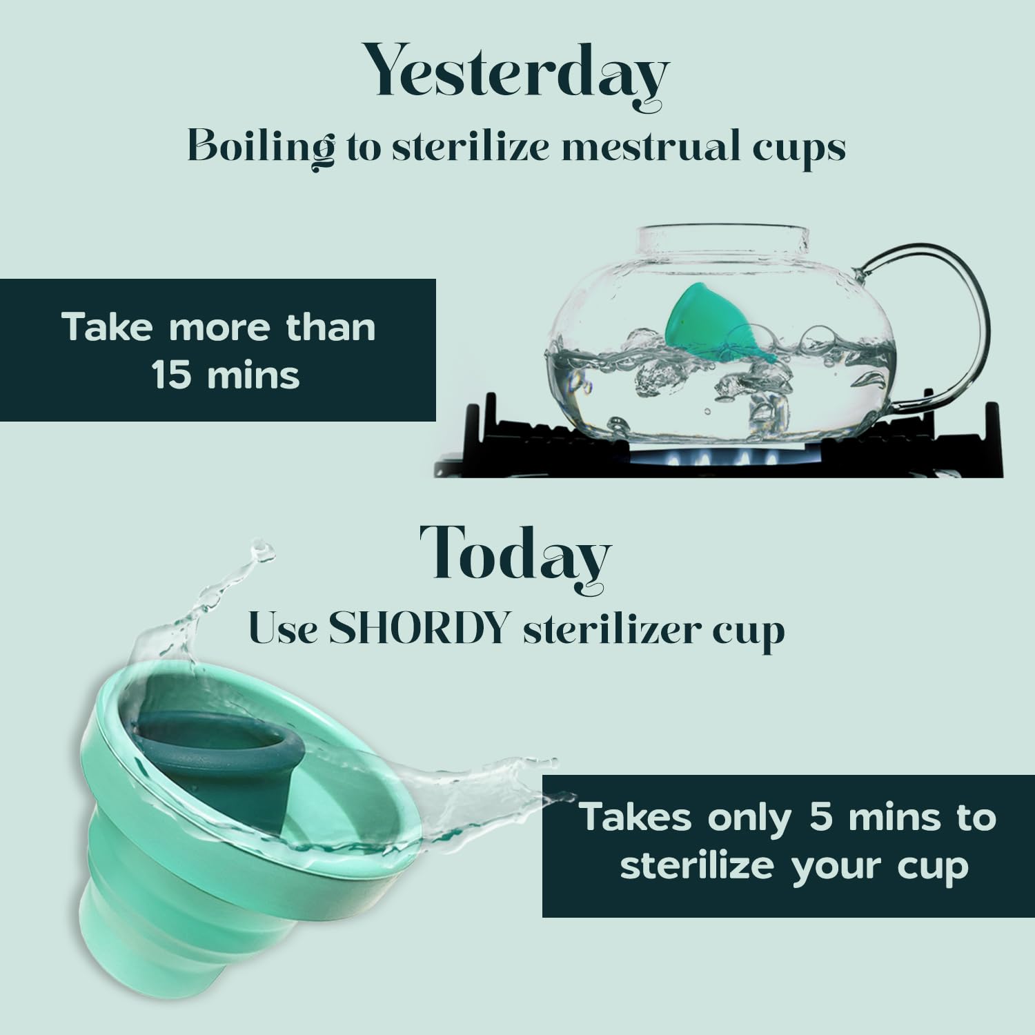 SHORDY Menstrual Case Holder for Sterilization, Collapsible Silicone Container - Boil, Sterilize SHORDY buy supplements canada