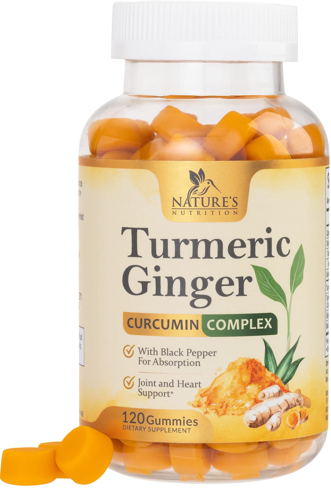 Turmeric Ginger Gummies - Vegan Turmeric Curcumin Gummy with 95% Curcuminoids Nature's Nutrition buy supplements canada