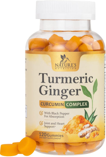 Turmeric Ginger Gummies - Vegan Turmeric Curcumin Gummy with 95% Curcuminoids Nature's Nutrition buy supplements canada