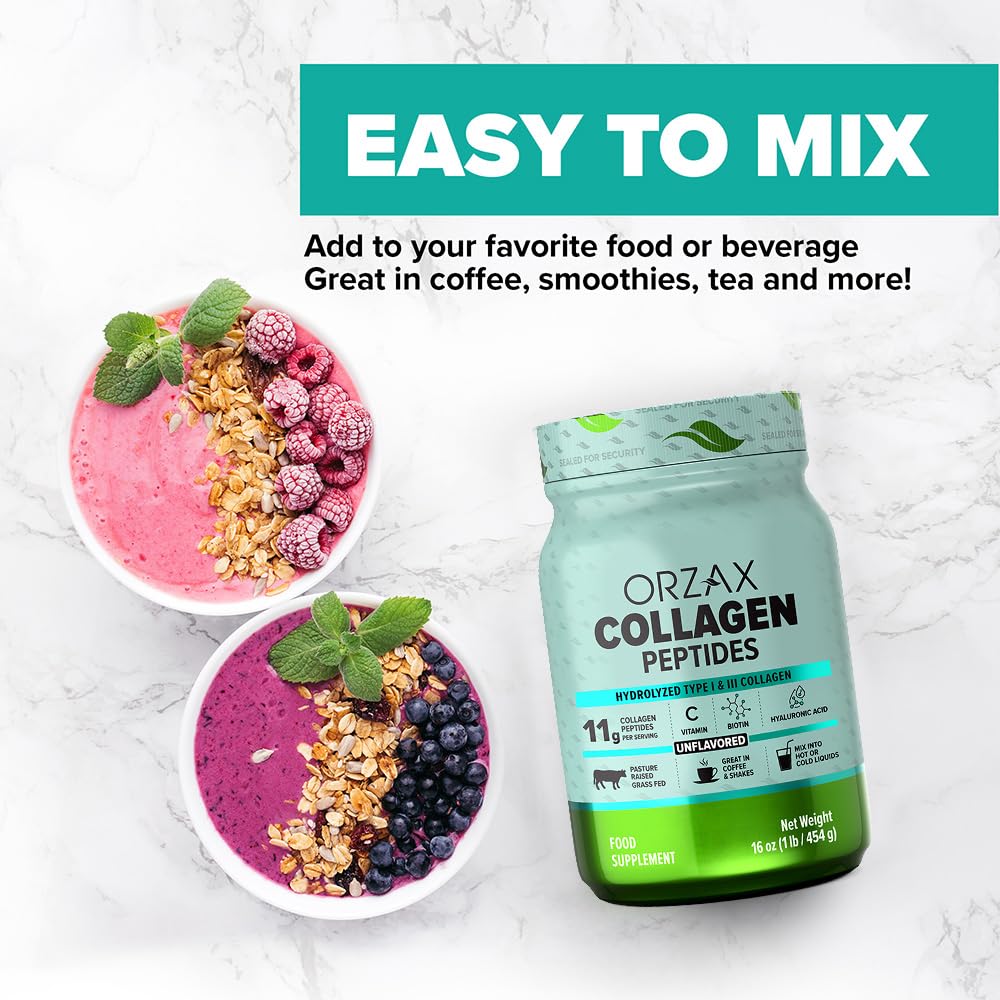ORZAX Collagen Peptides Powder Unflavored - Hair, Skin and Nails Vitamins - Bone ORZAX buy supplements canada