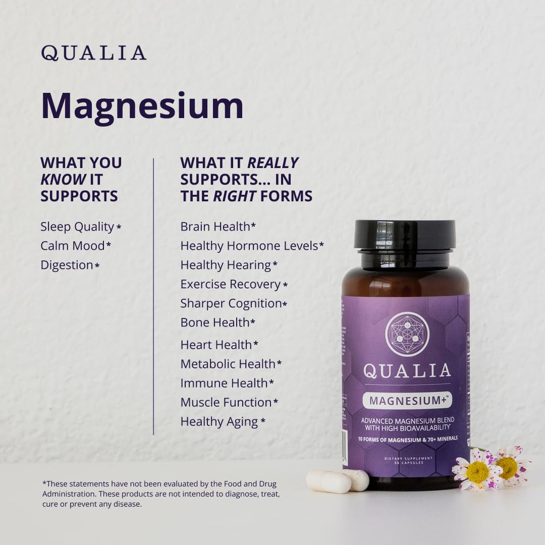 Qualia Magnesium Supplement | 10 Bioavailable Forms, Including Magnesium Glycinate, with 70+ Supporting Minerals, +7 Amino Acids | Doctor-Formulated to Support Sleep, Stress Relief, Heart, Relaxation QUALIA LIFE SCIENCES buy supplements canada