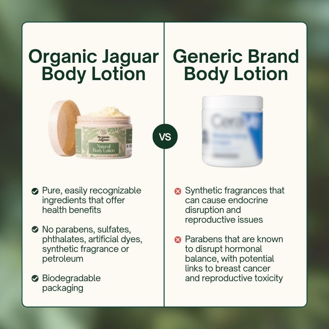 Organic Jaguar Natural Body Lotion for Sensitive Skin, Scent Free, Sulfate & Paraben Free Body Care, Moisturizer With Essential Oils, Vitamin E Oil, Beeswax, Extra Virgin Olive Oil, Raw Honey, 8 oz Organic Jaguar buy supplements canada