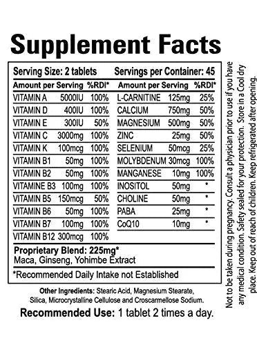 Ultra Man - Multi-Vitamins 90 Tablets - Premium Performance Formula 100% Natural - Multivitamins for Man Organic Farms Vitamins buy supplements canada