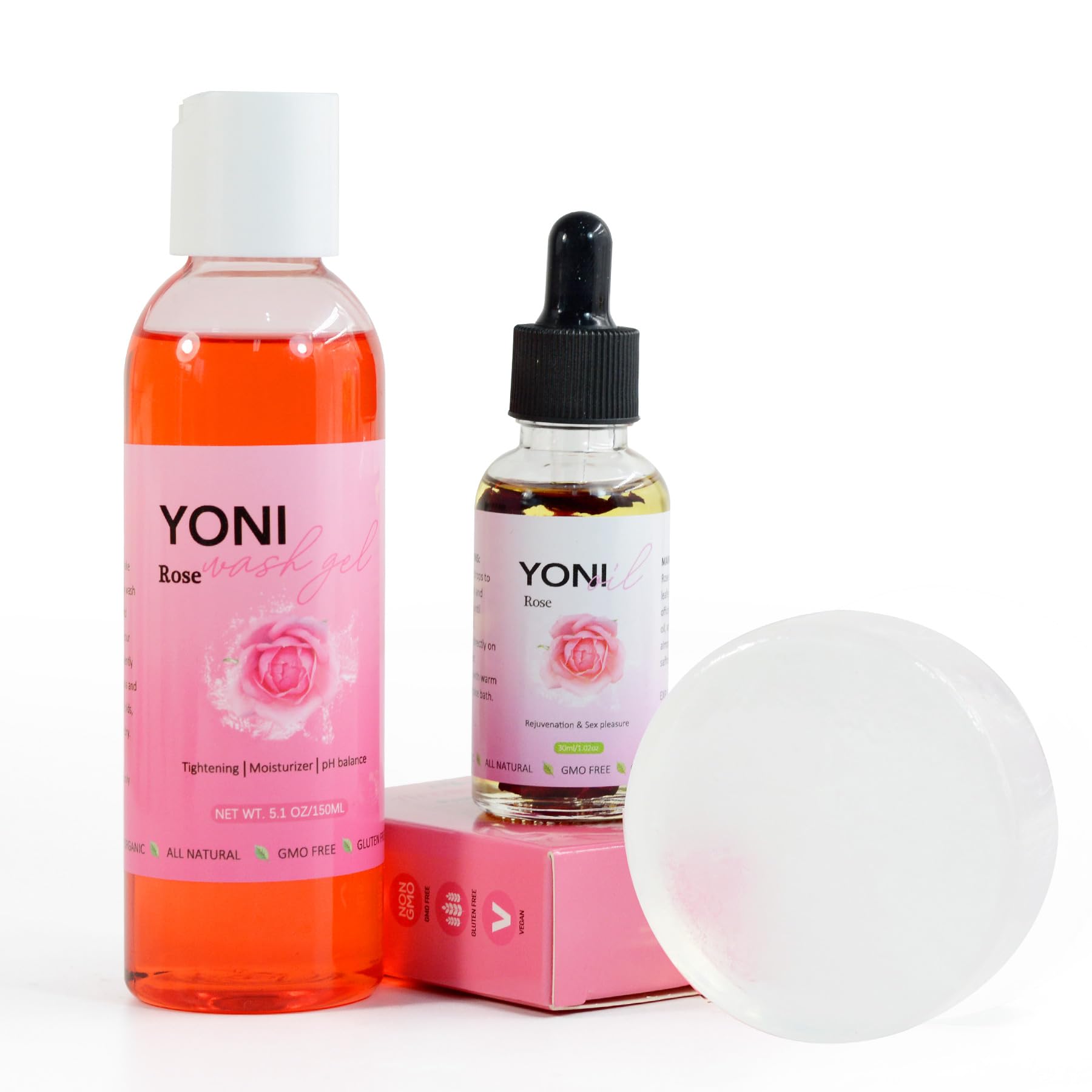 Aromlife Rose Yoni daily Wash Set - Yoni Oil & Yoni Bar & Yoni Feminine Wash, Ph Balance for Women Aromlife buy supplements canada