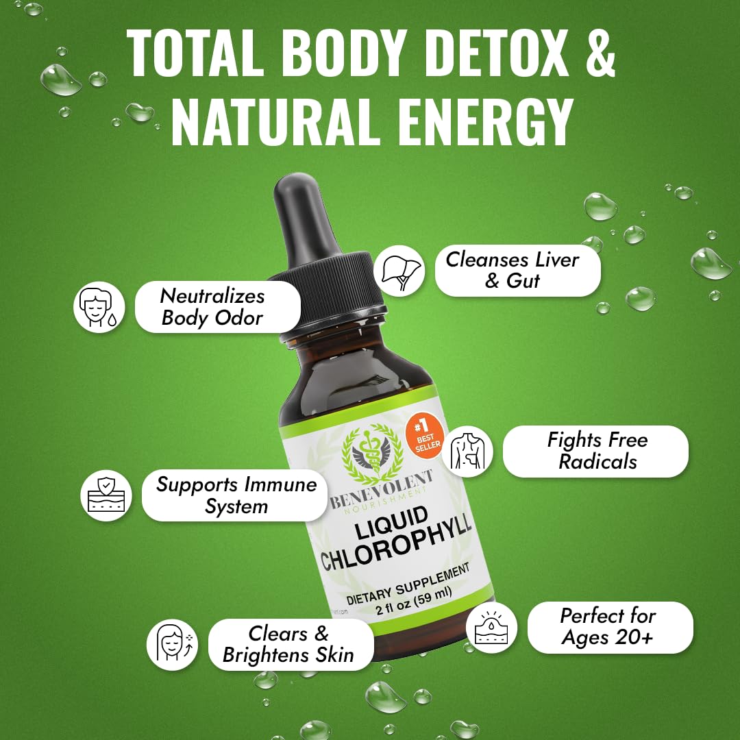 Benevolent Nourishment Chlorophyll Supplement, Detox & Immune Support, Internal Deodorizer, Liquid Drops Benevolent Nourishment buy supplements canada