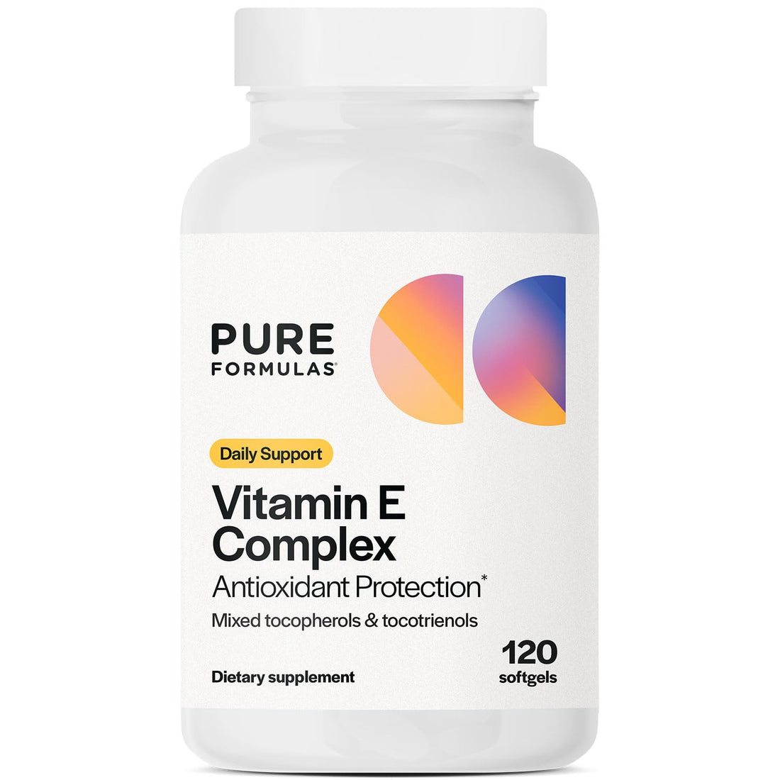 PureFormulas Vitamin E Complex, Full-Spectrum Vitamin E for Cardiovascular and Immune Support, Gamma-tocopherol Rich Antioxidant, Gluten-Free & Kosher, 120 Softgels for Antioxidant Protection PureFormulas buy supplements canada