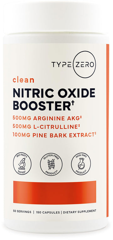 Type Zero Nitric Oxide 6X Booster, 150 Veggie Capsules - Natural Supplement - Beetroot, Arginine AKG, Citrulline, Pine Bark, Garlic & VIT C | Nitrous Oxide Type Zero buy supplements canada