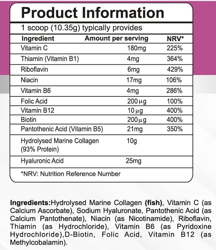 Pharmanostix Hydrolysed Marine Collagen Plus Powder 300g - 10,000mg Collagen with Hyaluronic Acid Pharmanostix buy supplements canada