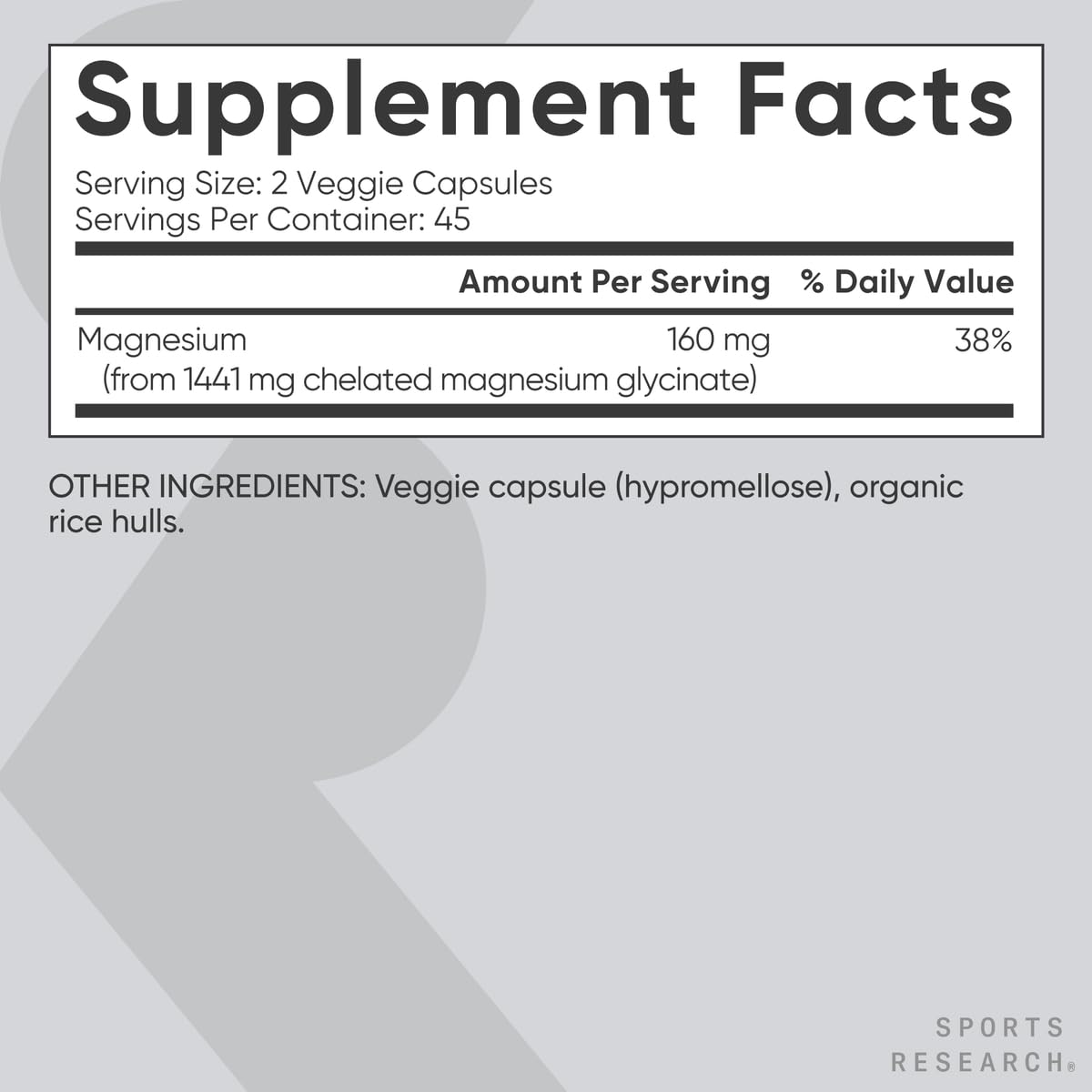 Sports Research® Magnesium Glycinate - Supports Restful Sleep & Enzymatic Processes - 160 mg Chelated Magnesium - Vegan Capsule - 90 Count Sports Research buy supplements canada