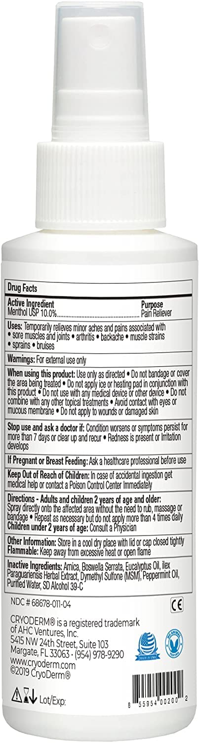 CryoDerm 4 oz Spray Cold Therapy (6 Pack) CryoDerm buy supplements canada