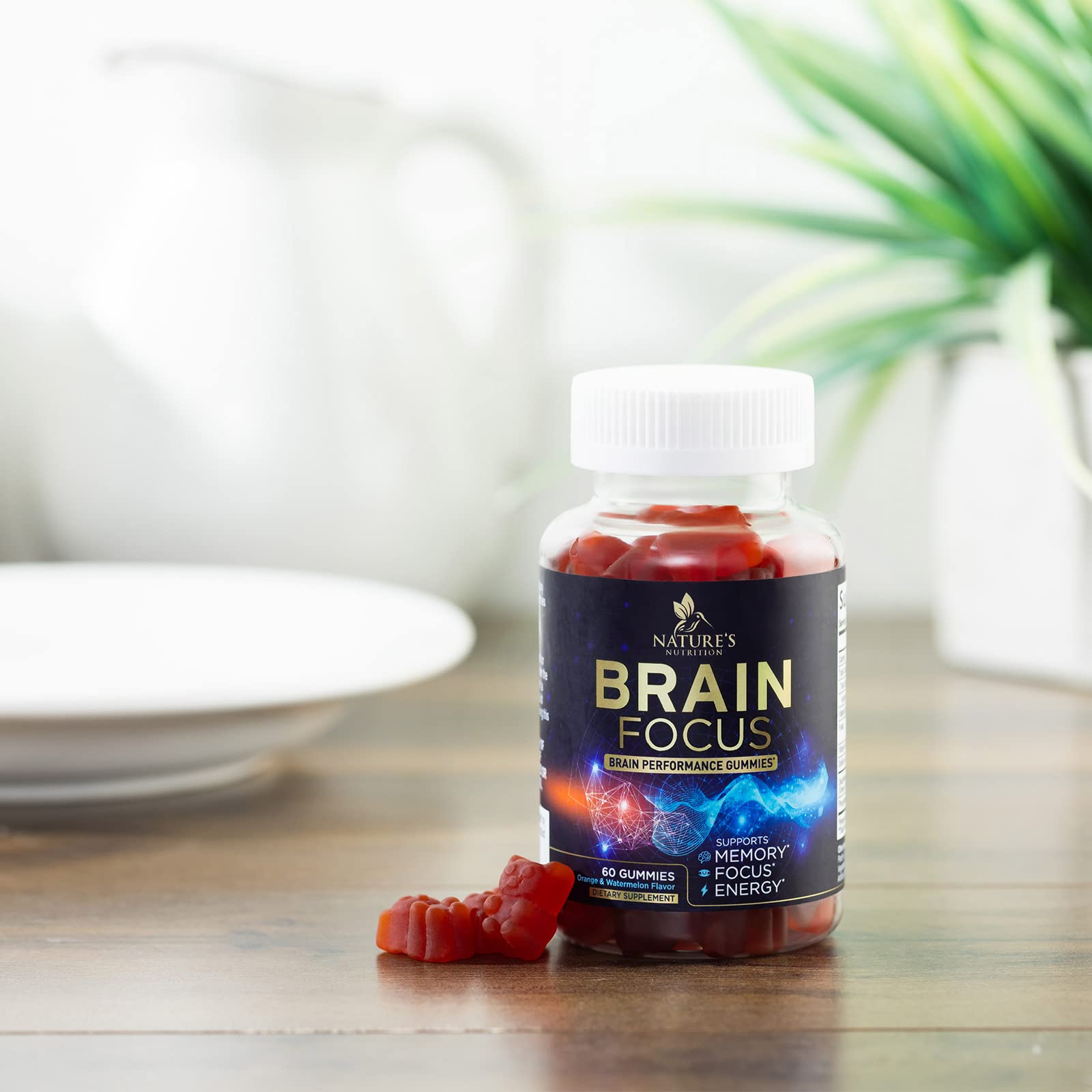 Brain Supplements for Memory and Focus with Phosphatidylserine, Nootropic Memory Supplement Gummy for Brain Health, Concentration, Mental & Cognitive Support, Focus Vitamins with B6 & B12-60 Gummies Nature's Nutrition buy supplements canada