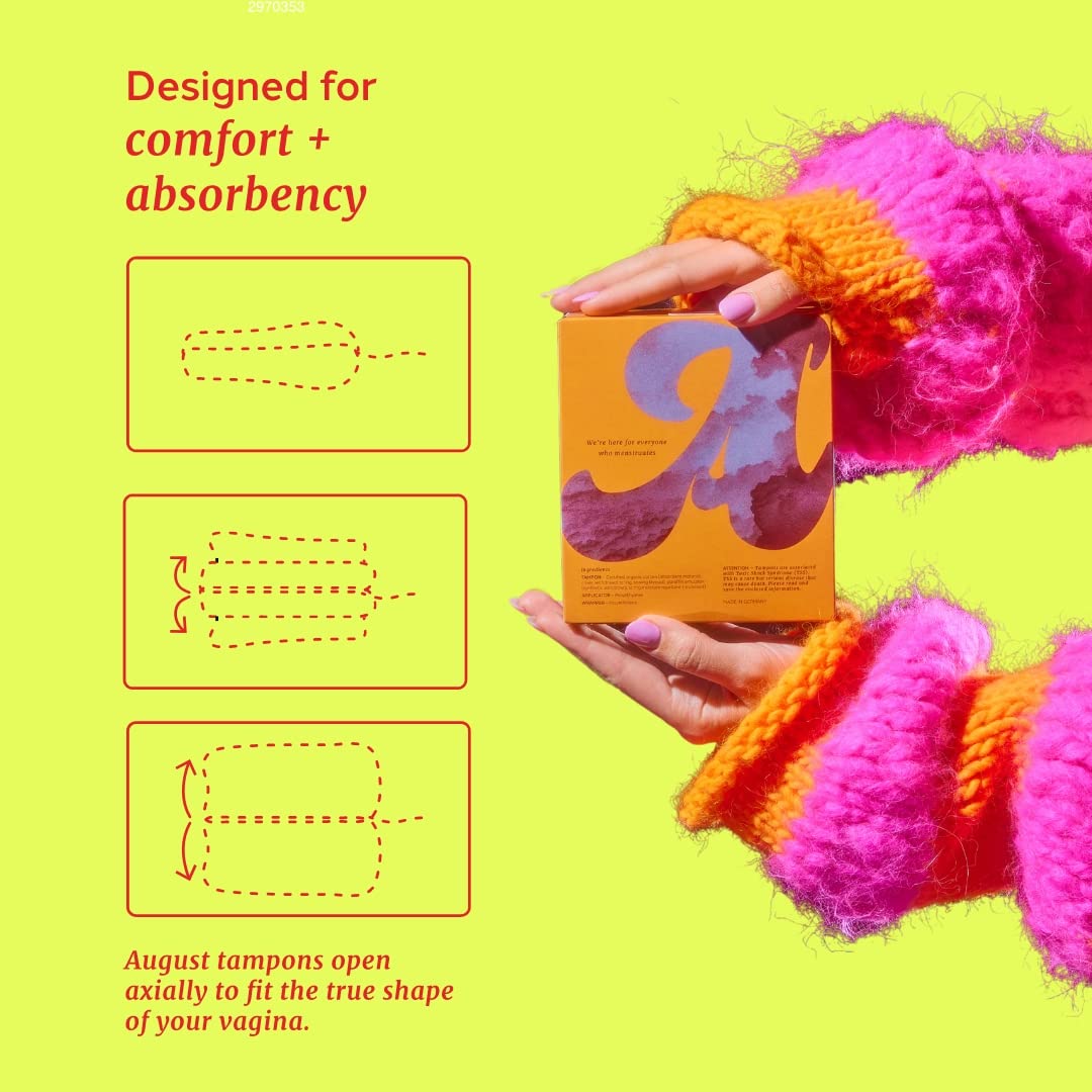 August Organic Cotton Tampons, Regular tampons, BPA Free Long Applicators, Non-Toxic Organic August buy supplements canada
