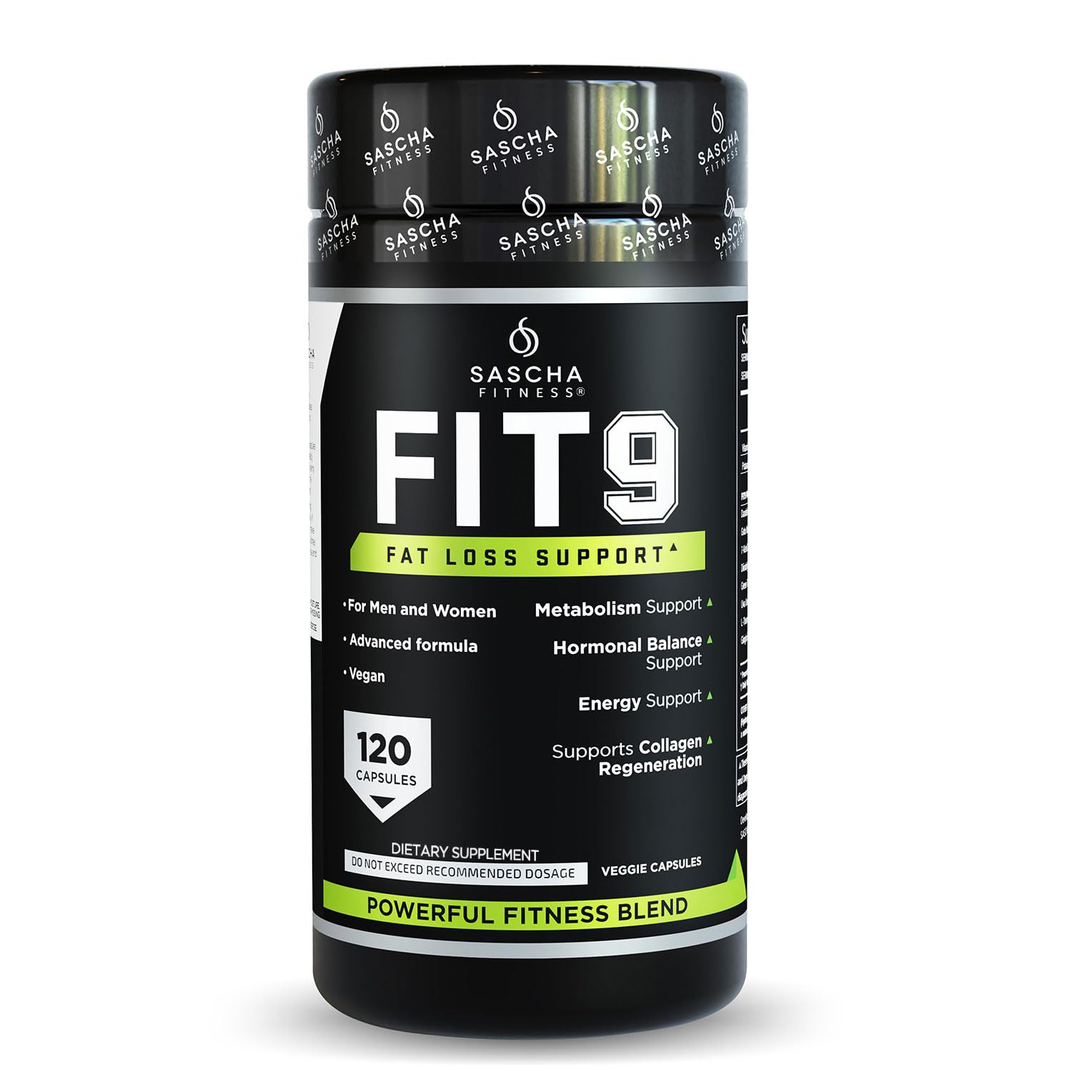 Sascha Fitness Fat Loss pills | Collagen support | Fluid Balance | FIT9 Ingredients: 7Keto + Uva Ursi, Gotu Kola, L-Theanine,Gingko Biloba,DIM,Green Tea | Weight Loss Supplements-Vegan-120 Natural Cap SASCHA FITNESS buy supplements canada
