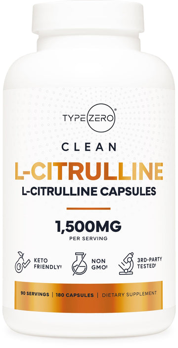 Type Zero L-Citrulline Capsules (180 Capsules) (1500 mg per Serving) - GMO-Free Type Zero buy supplements canada