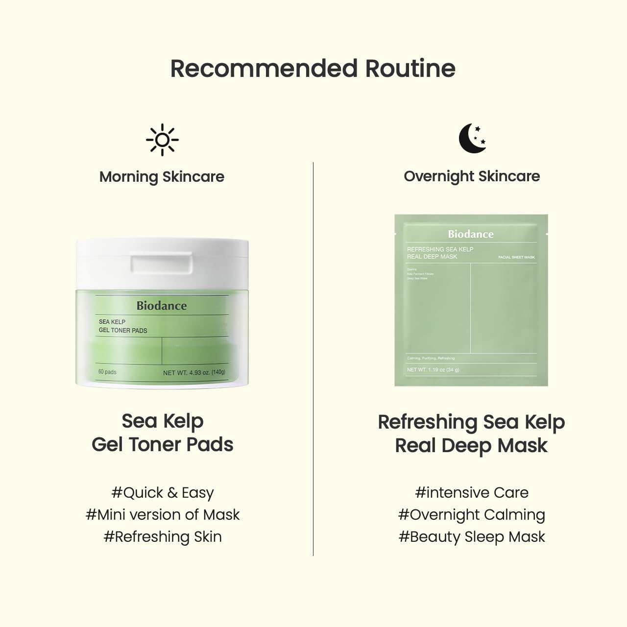 Biodance Sea Kelp Gel Toner Pads, Calming Toner Pads for Sensitive Skin, Oil & Sebum Control, Refreshing Blemish Care BIODANCE buy supplements canada