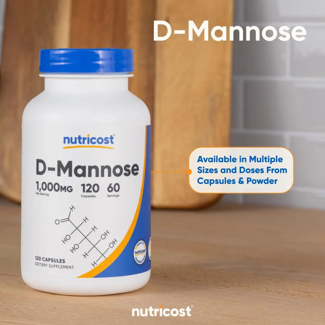 Nutricost D-Mannose 1000mg Per Serving, 120 Capsules - 500mg Per Capsule, Urinary Tract Health, Non-GMO and Gluten Free (Pack of 2) Nutricost buy supplements canada