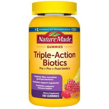 Nature Made Triple Action Biotic Gummy, 100 Gummies, Combined Prebiotic, Probiotic and PostBiotic, 50 Day Supply Nature Made buy supplements canada