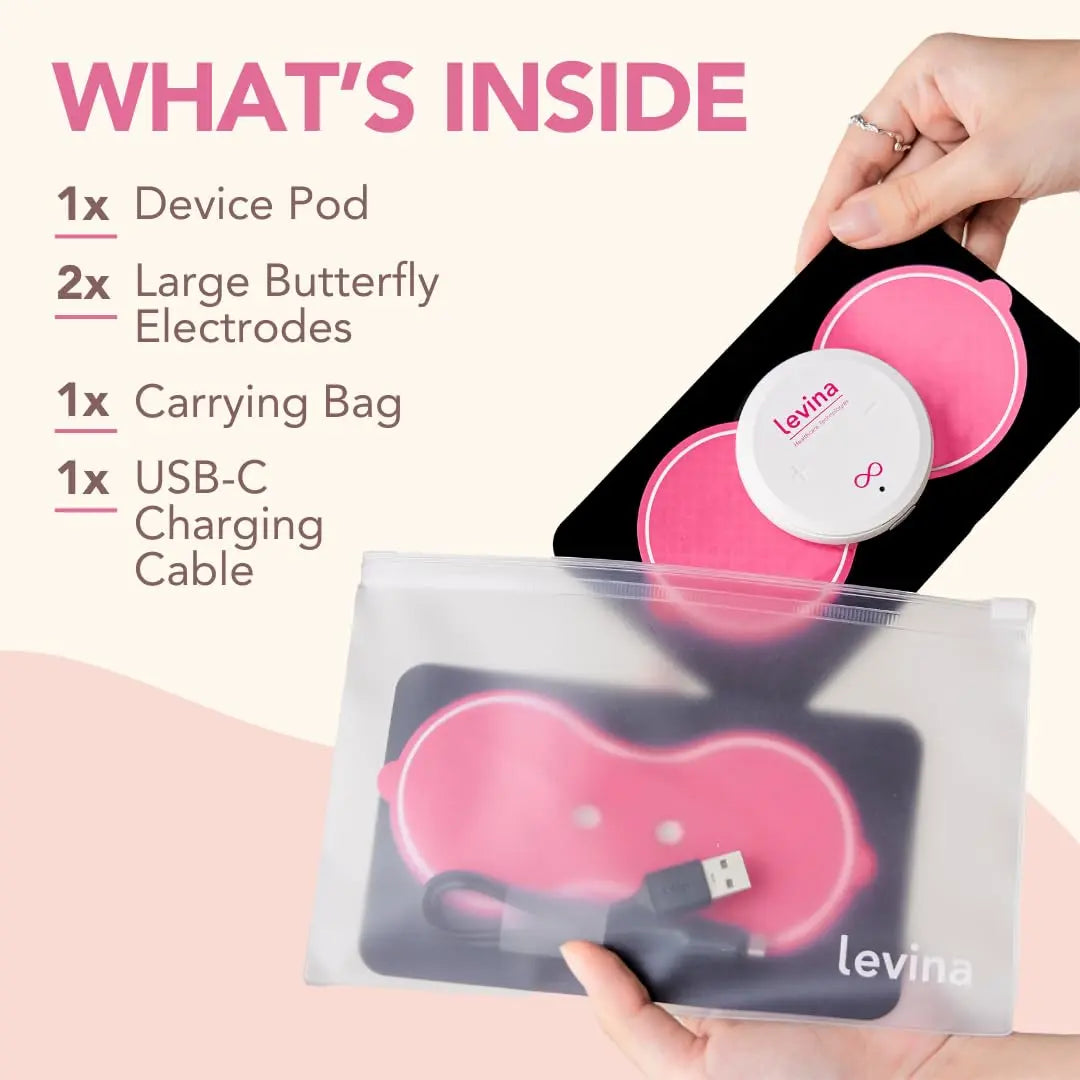 Levina Menstrual Period Relief Device - Wireless TENS Unit and Biocompatible Electrode Pads, Rechargeable, Magnetic Connection, Instant Cramp & PMS Relief, and Drug-Free, FSA HSA Eligible (RS-38) Levina buy supplements canada