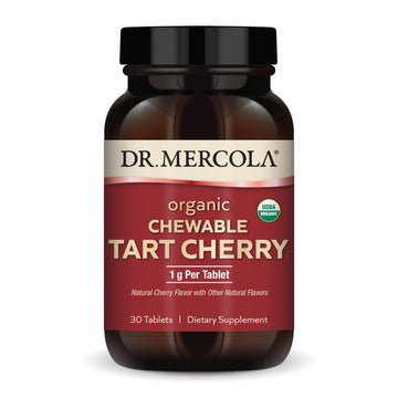 Dr. Mercola Organic Chewable Tart Cherry - Antioxidant Support - Made from Whole-Fruit Montmorency Cherries - USDA Organic - Stevia Sweetened - 30 Tablets Dr. Mercola buy supplements canada
