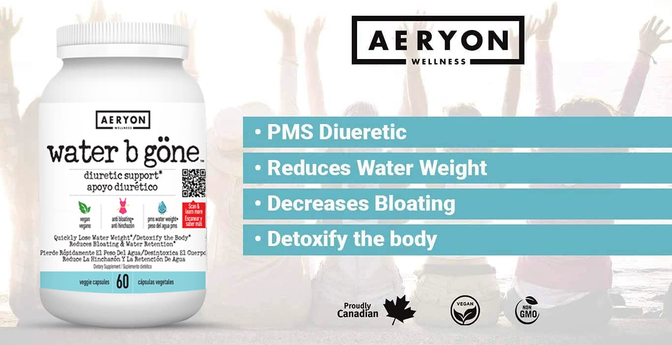 Water B Gone – Diuretic Pills for Women – Reduce Water Retention and Bloating – Find PMS Aeryon Ashlie Wellness buy supplements canada