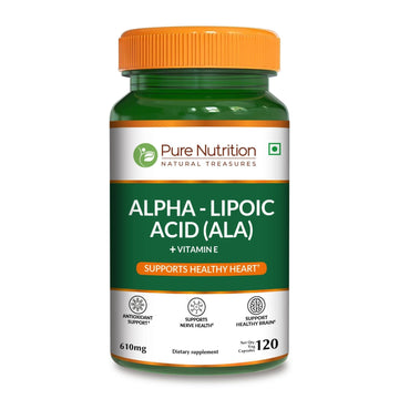 Pure Nutrition Alpha Lipoic Acid 600mg + Vitamin E | 120 Caps | Powerful Antioxidant to Support Nerve & Heart Health*. | Non-GMO PURE NUTRITION NATURAL TREASURES buy supplements canada
