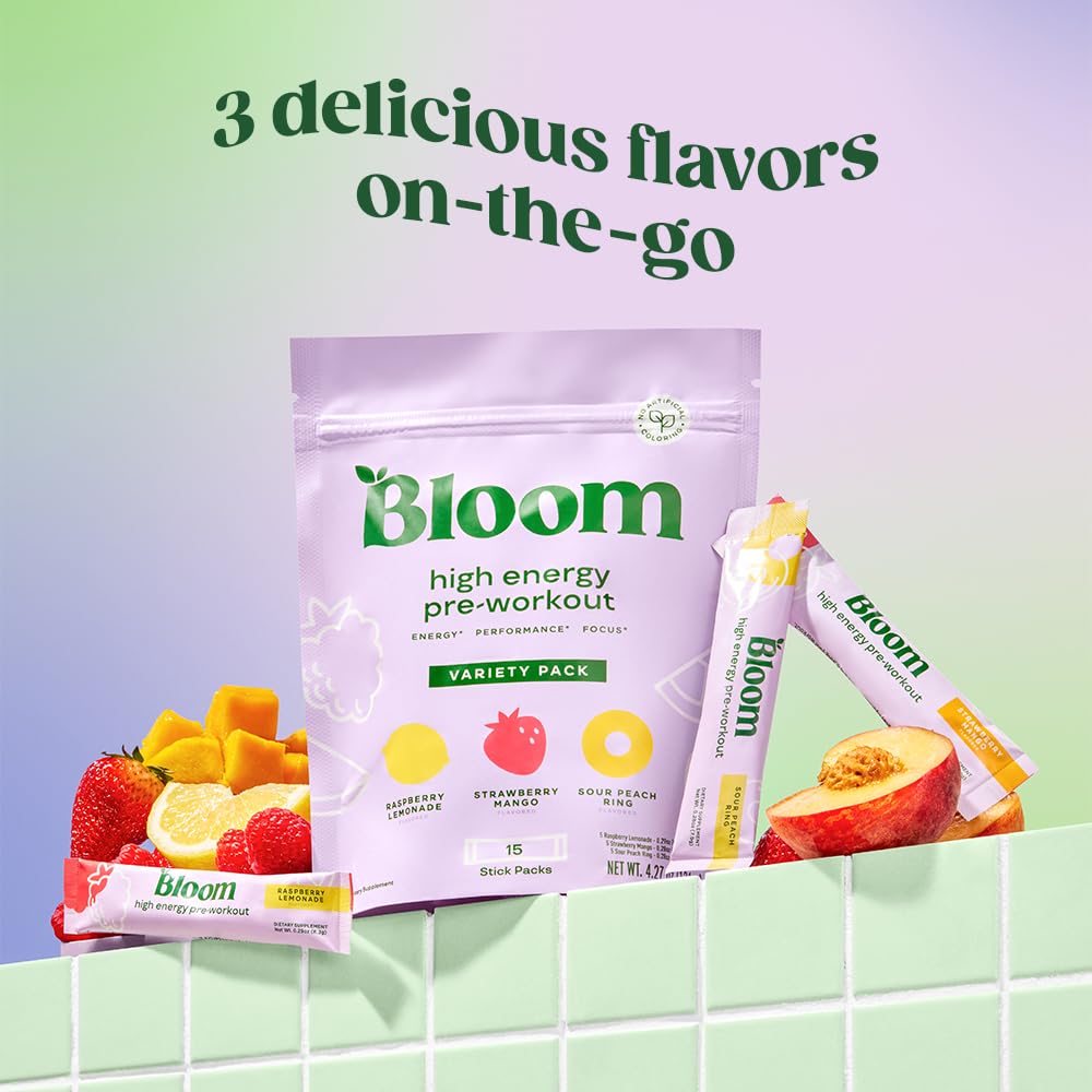 Bloom Nutrition High Energy Pre Workout Powder for Women - Natural Caffeine Powder Bloom Nutrition buy supplements canada
