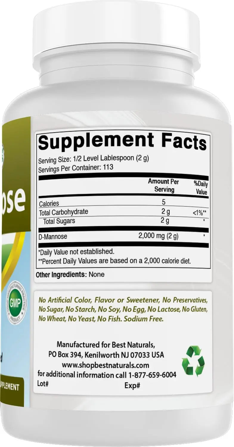 Best Naturals D-Mannose Pure Powder - Urinary Tract Cleanse Supplement - 8 OZ Best Naturals buy supplements canada