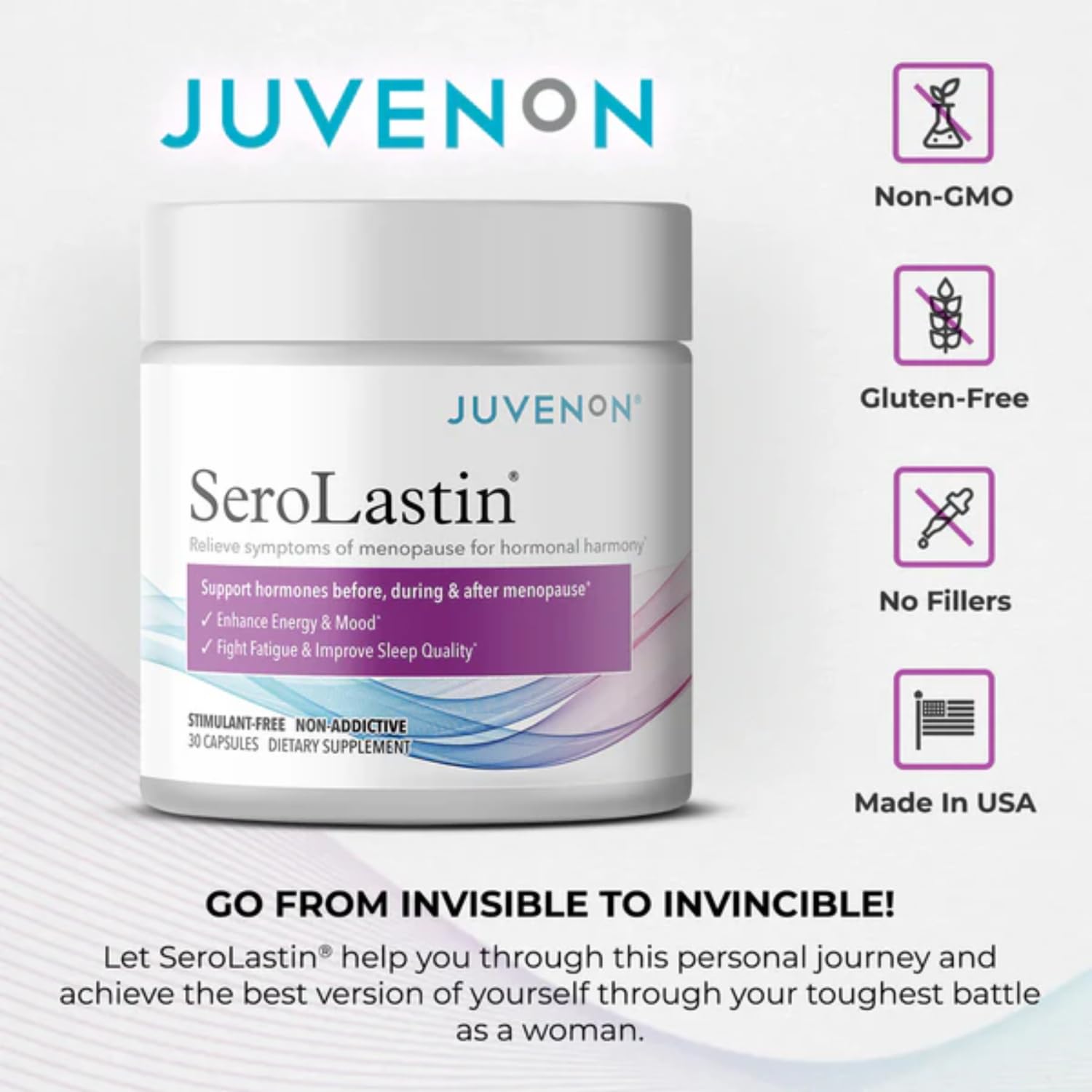 Juvenon Menopause Supplements for Women Mood Support, Hot Flashes Relief, Peri-Menopausal Support, Hormone Balance, Promote Calm, Energy, Clarity, Sleep, Natural Herbal Supplement, (30 Capsules) Juvenon buy supplements canada