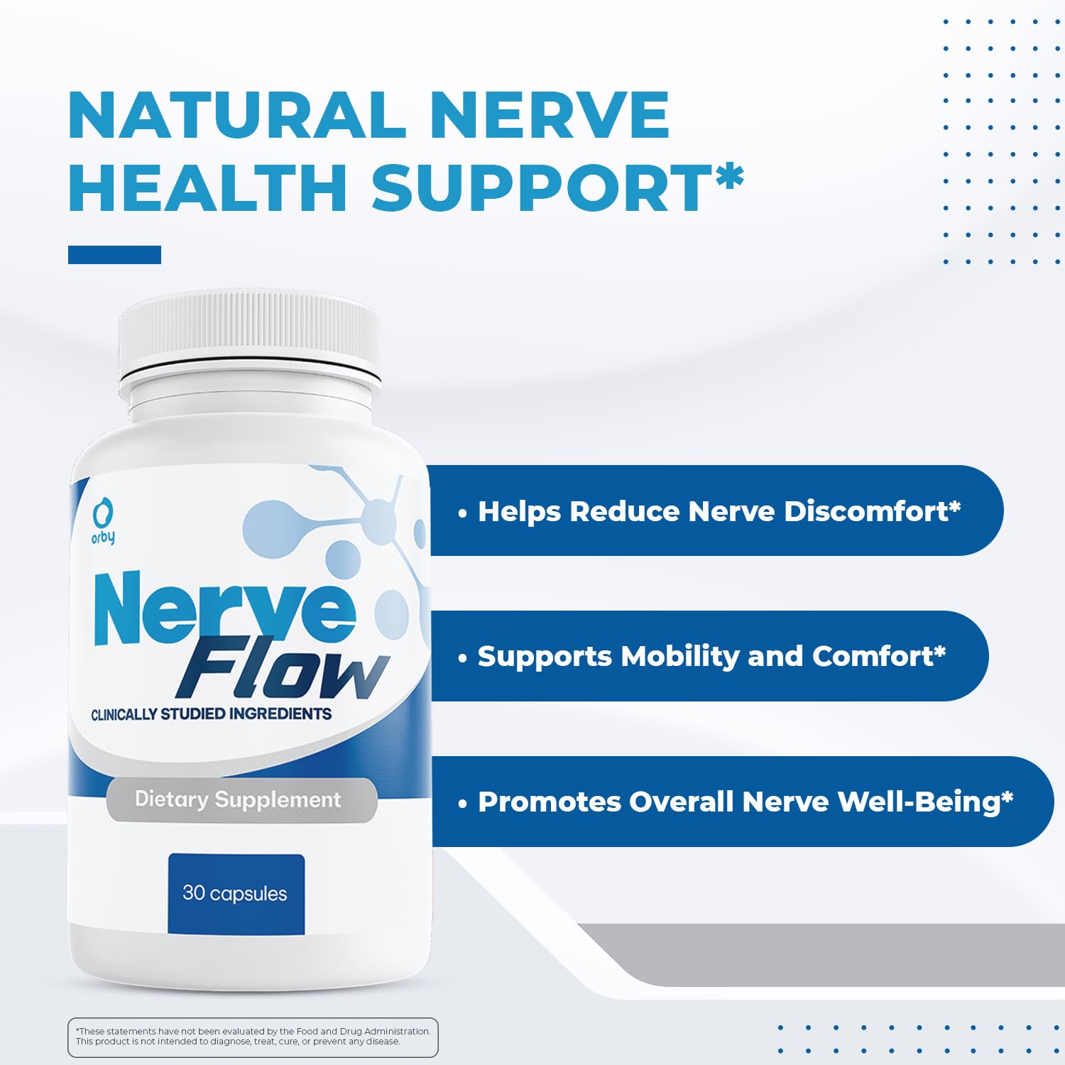 Orby NerveFlow – Natural Daily Wellness Supplement with Magnesium, Turmeric & CoQ10 – Non-GMO, GMP Certified, Made in USA – 30 Capsules, 1 Month Supply Orby buy supplements canada