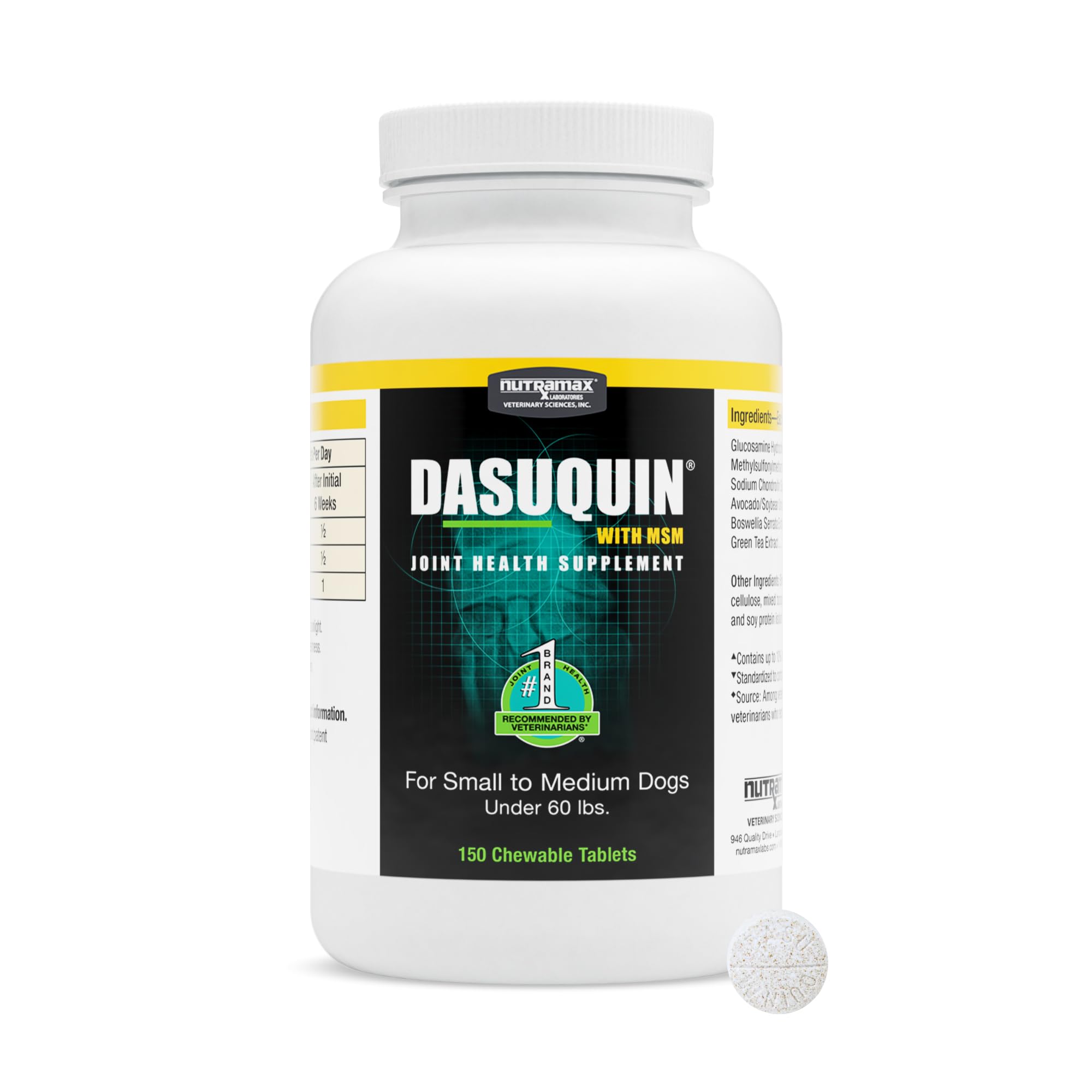 Nutramax Dasuquin for Small to Medium Dogs, Joint Health Supplement, Contains Glucosamine for Dogs, Plus Chondroitin, ASU, MSM and More, Supports Healthy Joints, Chewable Tablets, 150 Count Nutramax Laboratories buy supplements canada