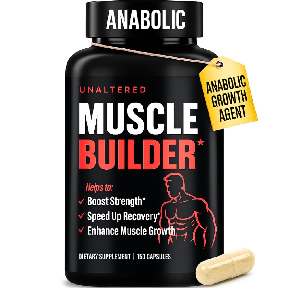 UNALTERED Anabolic Muscle Builder for Men - Growth, Size, Strength - Natural Muscle Building Supplement & Energy Booster - Tribulus Terrestris, Ginseng, Vitamin D3, Ashwagandha - 150 Capsules UNALTERED buy supplements canada