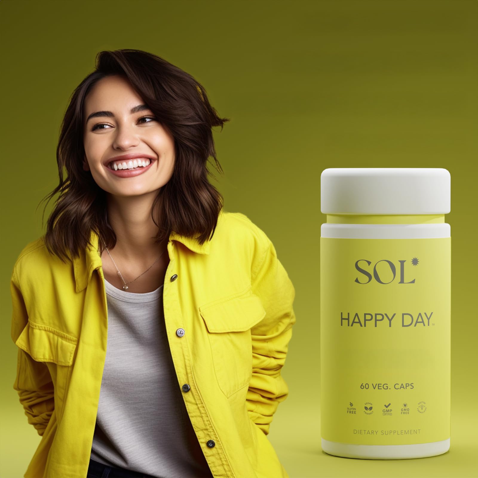 Sol Nutrition Happy Day Supplement: Combining The Natural Herbal Properties of Collective Happiness Bark, Astragalus, and Gingko Biloba to Support a Healthy Lifestyle - 60 Easy to Swallow Capsules Sol Nutrition buy supplements canada