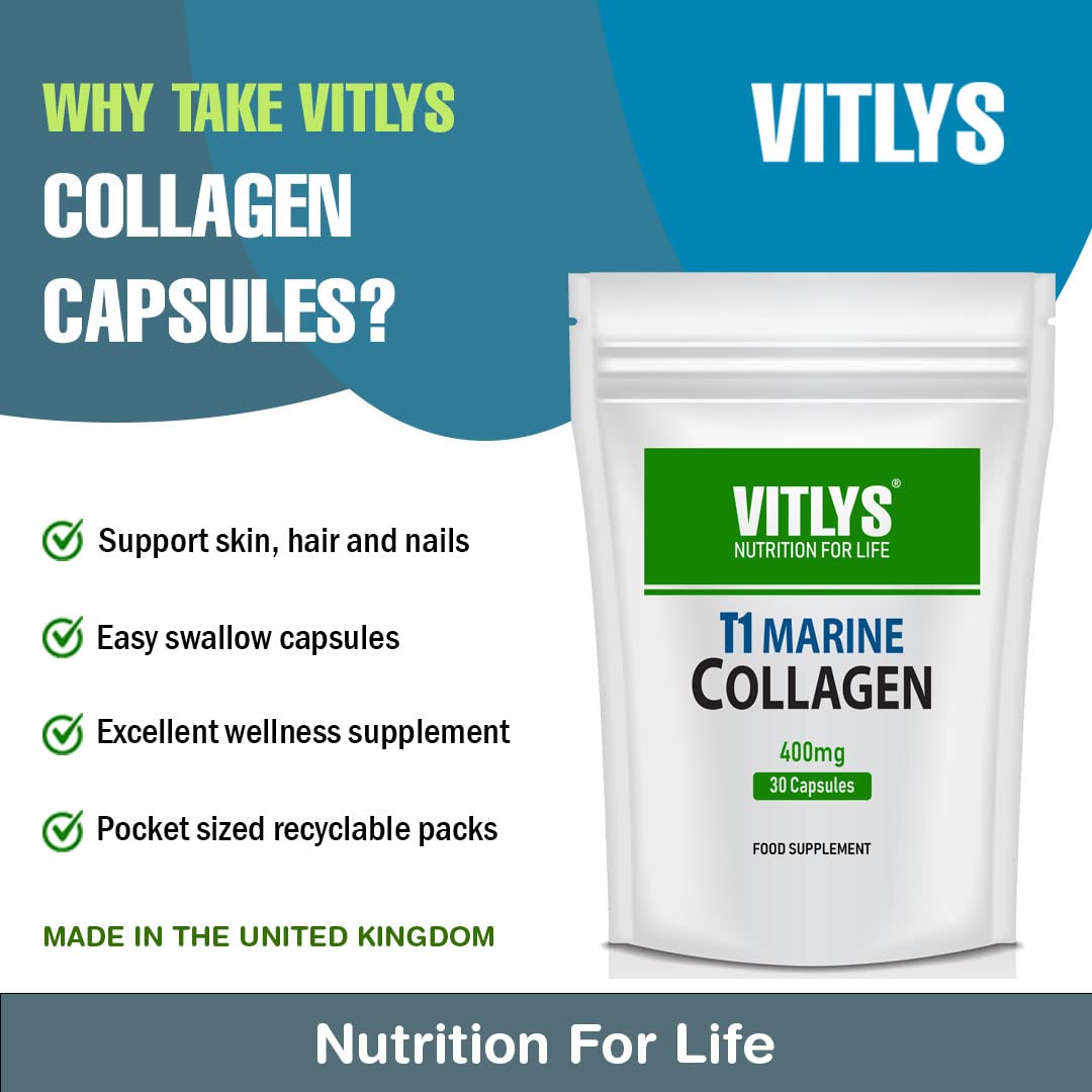 Optimum Marine Collagen 30 Capsules - 1 Month Supply - One Per Day Hydrolysed Collagen Vitlys buy supplements canada