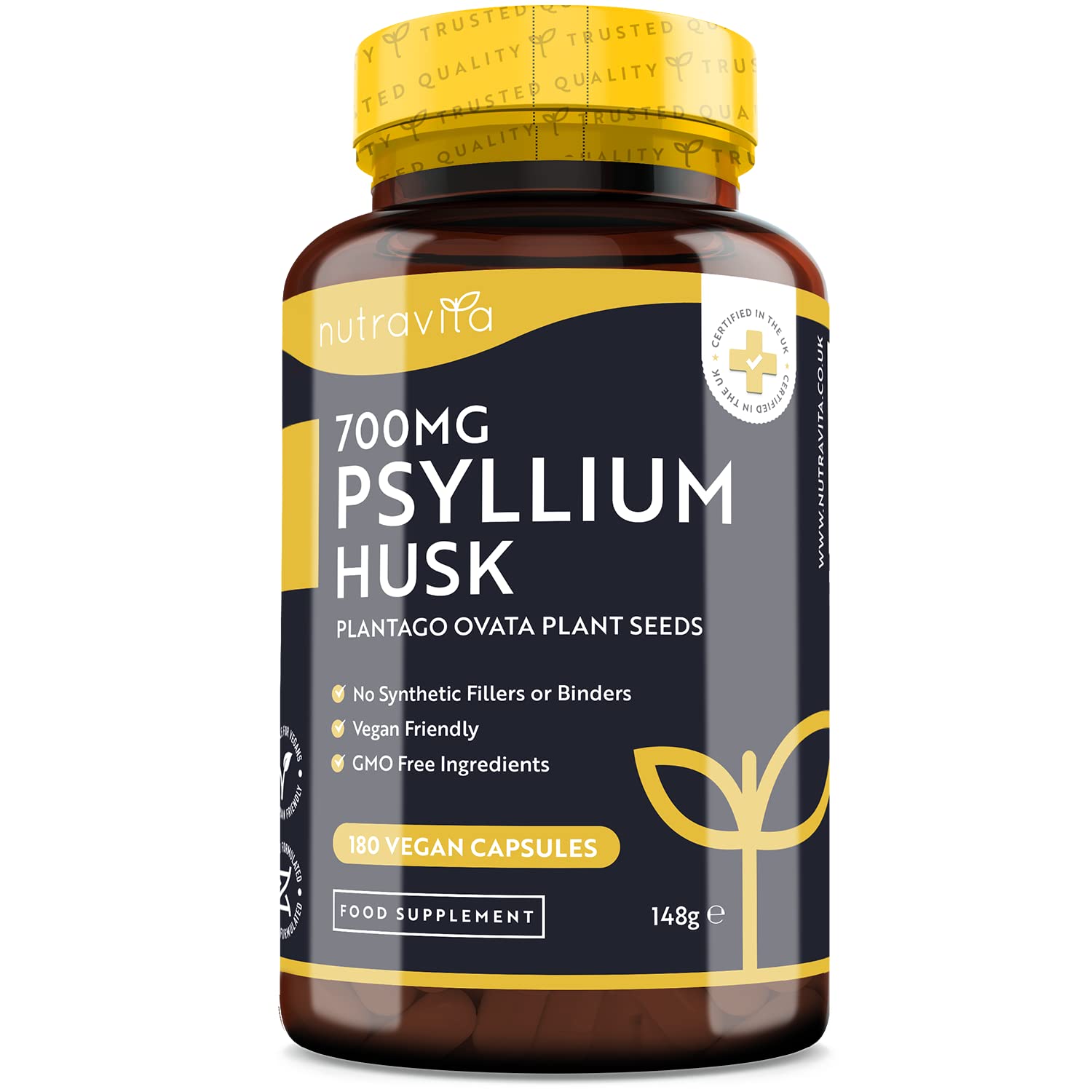 Psyllium Husks Fibre Supplement – 1400mg per Serving – Naturally High in Soluble Fibre Nutravita buy supplements canada