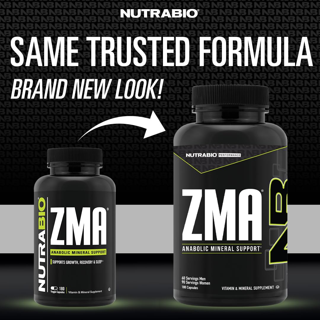 NutraBio ZMA Supplements for Men & Women- Zinc Magnesium Supplements to Support Hormone Levels, Peak Performance, Sleep, Muscle Recovery, Immune Health, 180 Ct. NutraBio buy supplements canada
