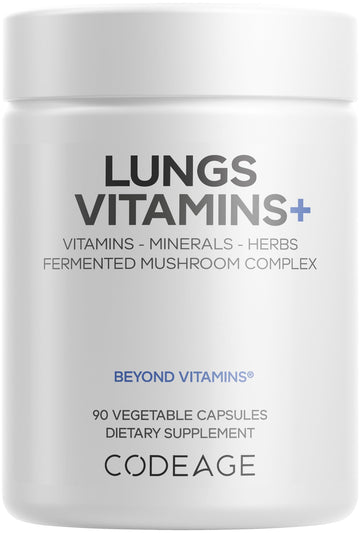 Codeage Lungs Vitamins, A, C, D, E, B6, Milk Thistle Lung Supplement, Zinc & Magnesium, Cordyceps, Reishi, Chaga, Poria, Tylophora, Ginger, Peppermint Leaf Organic Herb Cleanse - Non-GMO - 90 Capsules Codeage buy supplements canada