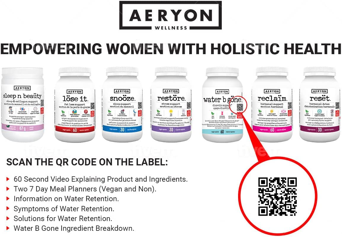 Water B Gone – Diuretic Pills for Women – Reduce Water Retention and Bloating – Find PMS Aeryon Ashlie Wellness buy supplements canada