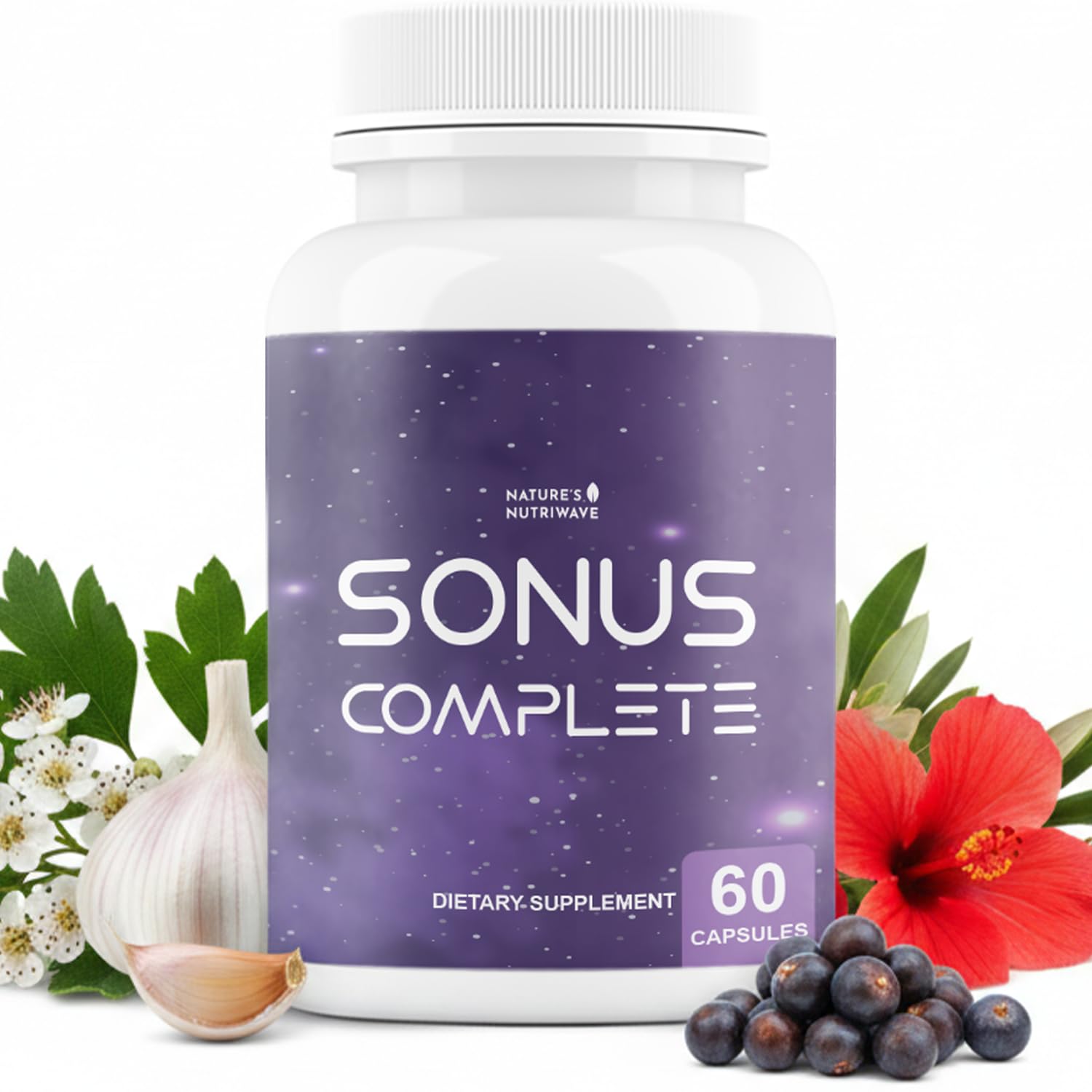 Nature’s NutriWave Sonus Complete – Natural Daily Formula with Vitamin C, B6, B12 & Folic Acid – Non-GMO, Easy to Use, GMP Certified – 60 Capsules, 1 Month Supply Nature’s NutriWave buy supplements canada